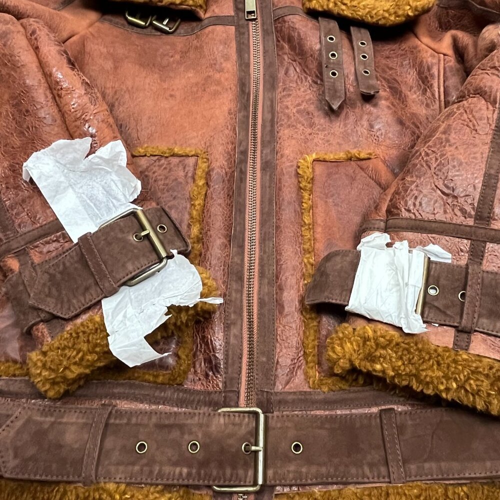 Free People Leather Jacket Size XSmall - NEW - Picture 11 of 12